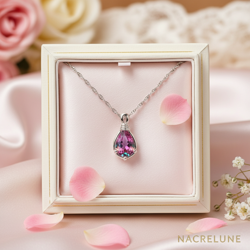 Pendentif en argent avec topaze taillée traitées mystique nacrelune.com pendentif