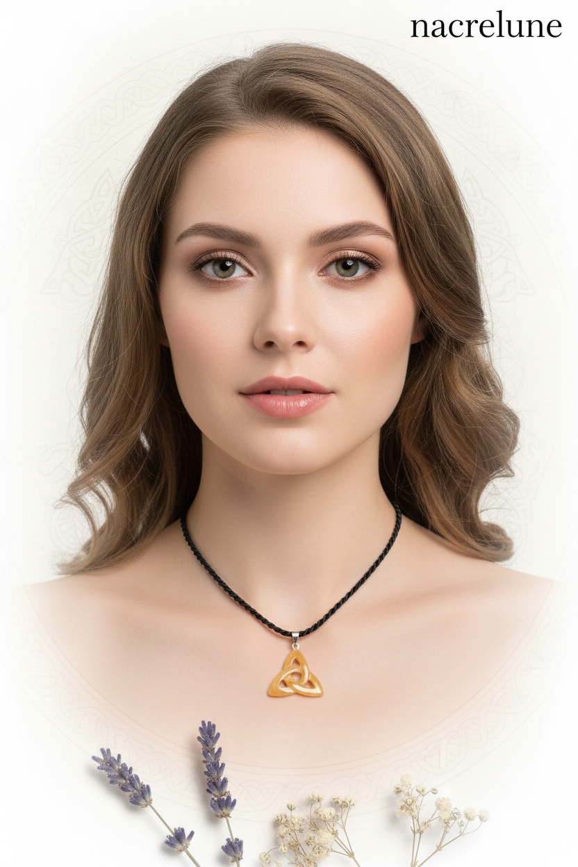 Pendentif Triquetra en Pierre Naturelle | Bijou Celtique – Nacrelune NACRELUNE pendentif
