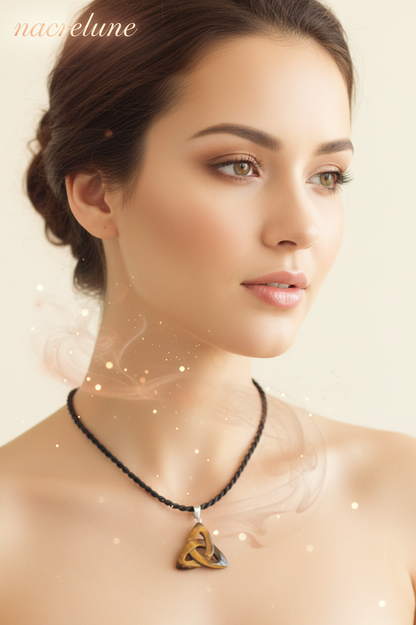 Pendentif Triquetra en Pierre Naturelle | Bijou Celtique – Nacrelune NACRELUNE pendentif
