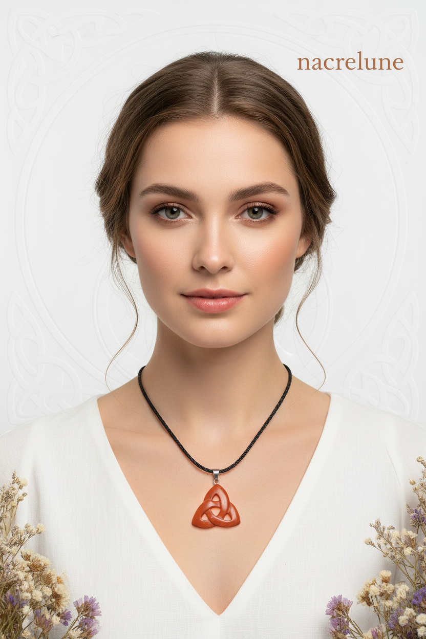 Pendentif Triquetra en Pierre Naturelle | Bijou Celtique – Nacrelune NACRELUNE pendentif