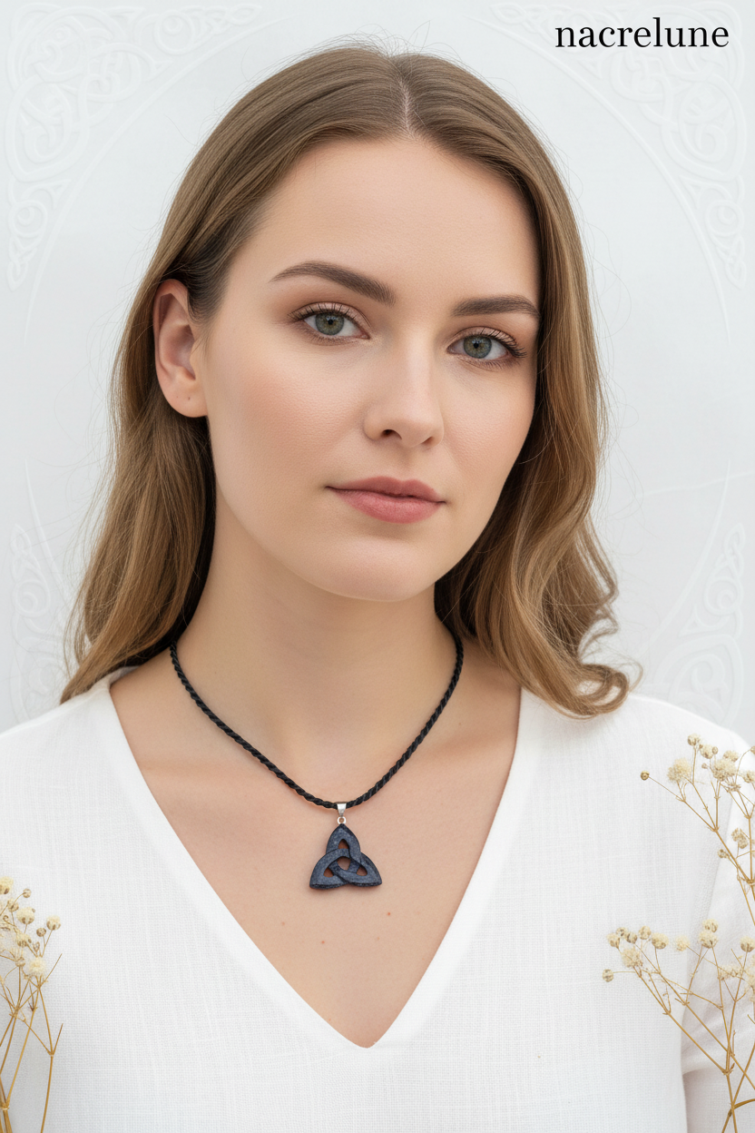 Pendentif Triquetra en Pierre Naturelle | Bijou Celtique – Nacrelune NACRELUNE pendentif
