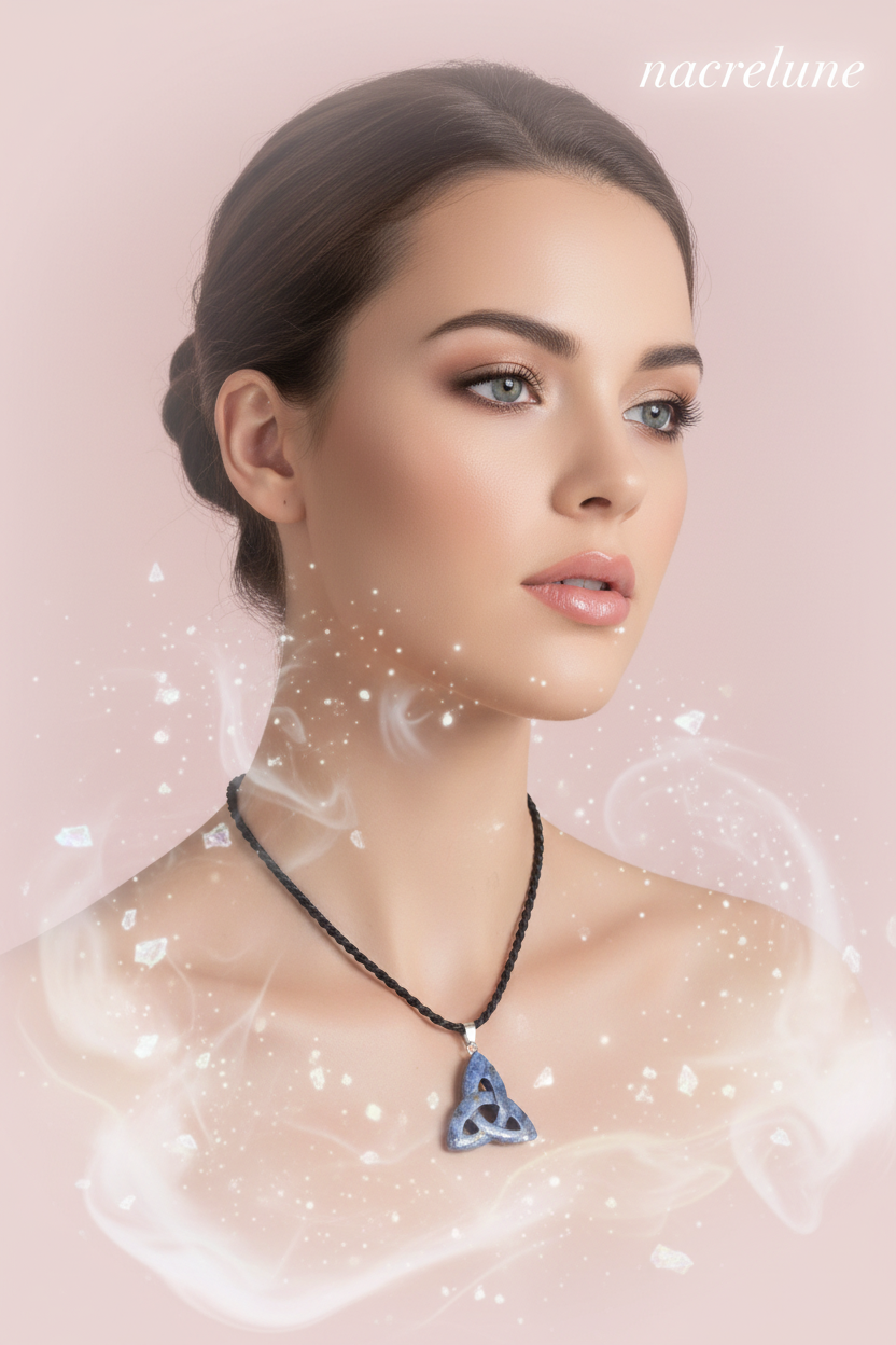 Pendentif Triquetra en Pierre Naturelle | Bijou Celtique – Nacrelune NACRELUNE pendentif