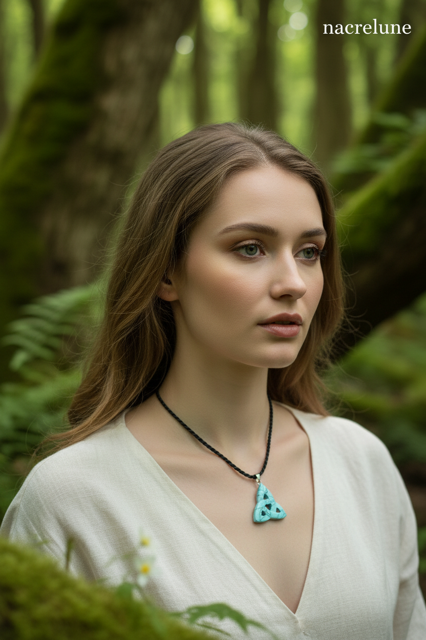 Pendentif Triquetra en Pierre Naturelle | Bijou Celtique – Nacrelune NACRELUNE pendentif