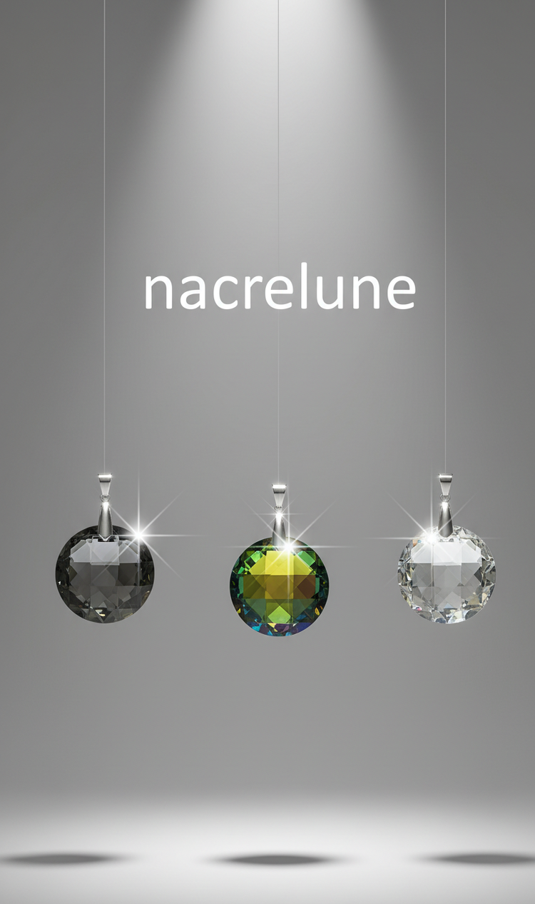 Pendentif Cristal — Choisissez Votre Couleur — Bijou Personnalisable | NACRELUNE NACRELUNE pendentif