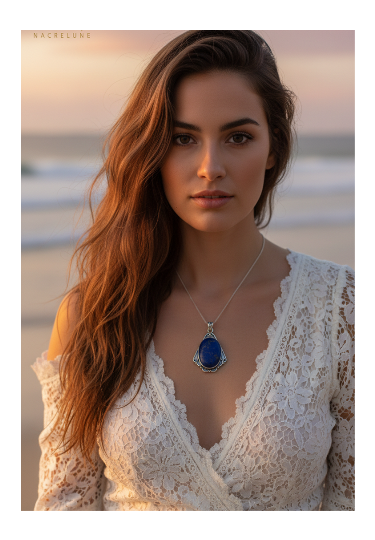 pendentif argent 925 avec lapis lazuli poli