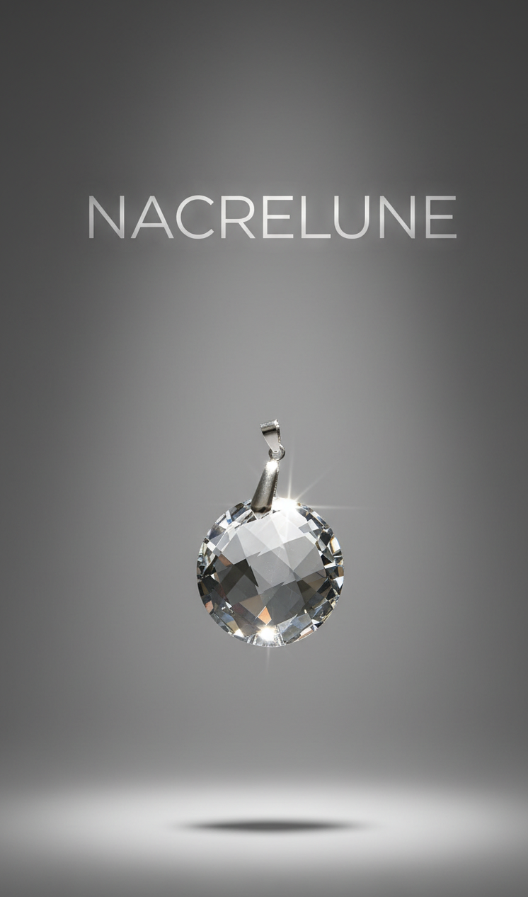 Pendentif Cristal — Choisissez Votre Couleur — Bijou Personnalisable | NACRELUNE Blanc NACRELUNE pendentif