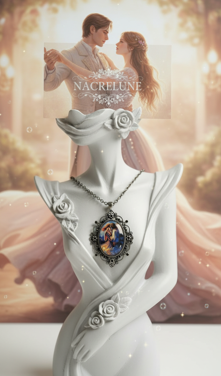 Grand Pendentif Camée Fantasy — Couple Dansant | NACRELUNE NACRELUNE pendentif