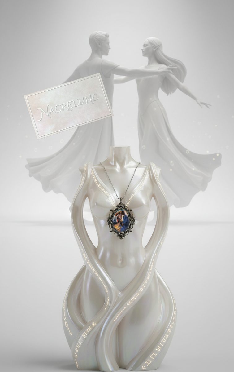 Grand Pendentif Camée Fantasy — Couple Dansant | NACRELUNE NACRELUNE pendentif