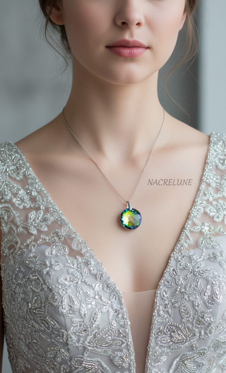 Pendentif Cristal — Choisissez Votre Couleur — Bijou Personnalisable | NACRELUNE NACRELUNE pendentif