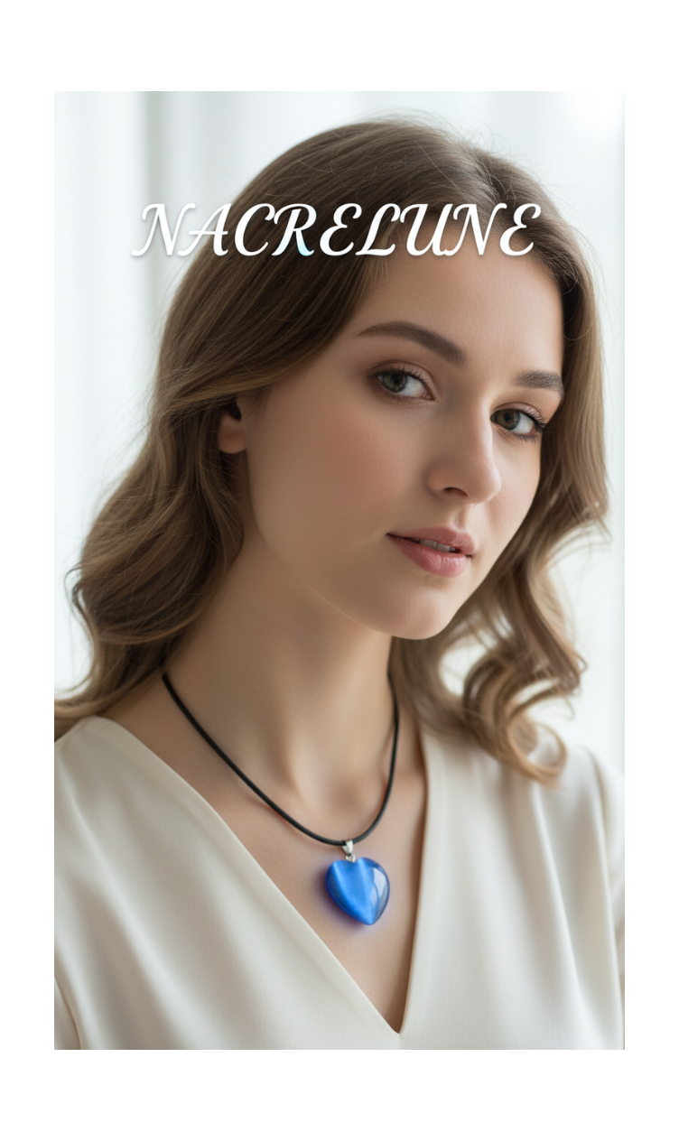 Pendentif cœur œil de chat – 6 couleurs au choix-NACRELUNE NACRELUNE pendentif