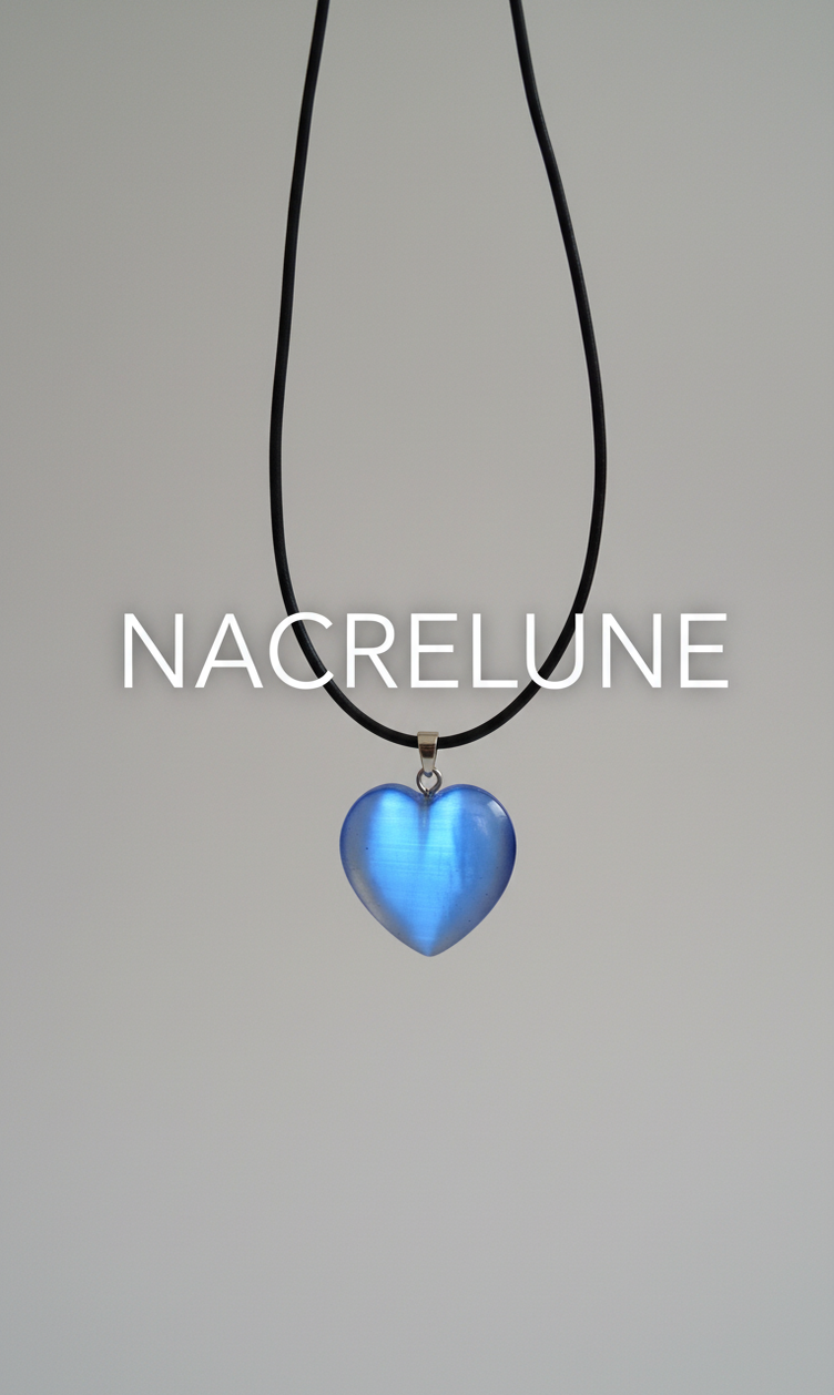 Pendentif cœur œil de chat – 6 couleurs au choix-NACRELUNE Bleu NACRELUNE pendentif