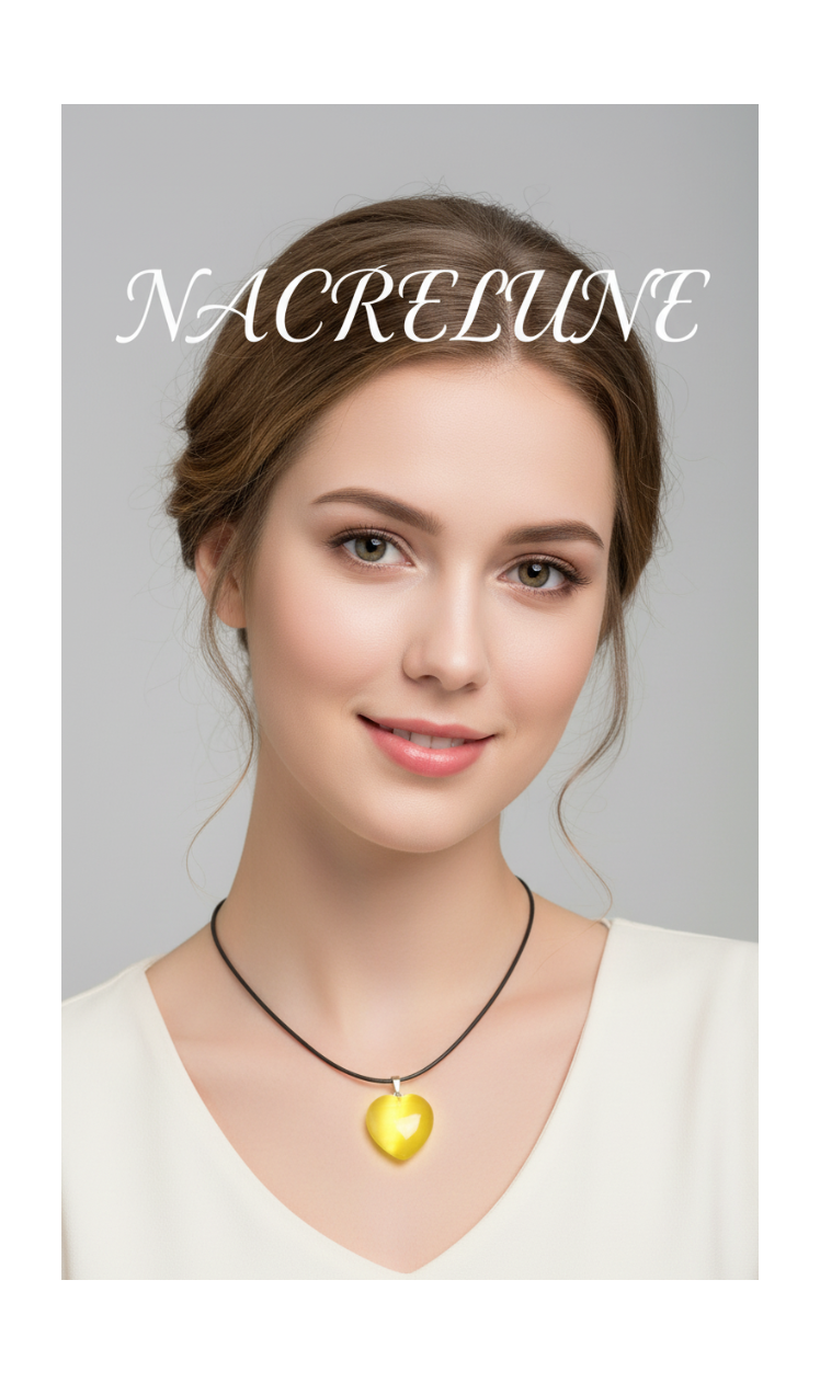Pendentif cœur œil de chat – 6 couleurs au choix-NACRELUNE NACRELUNE pendentif