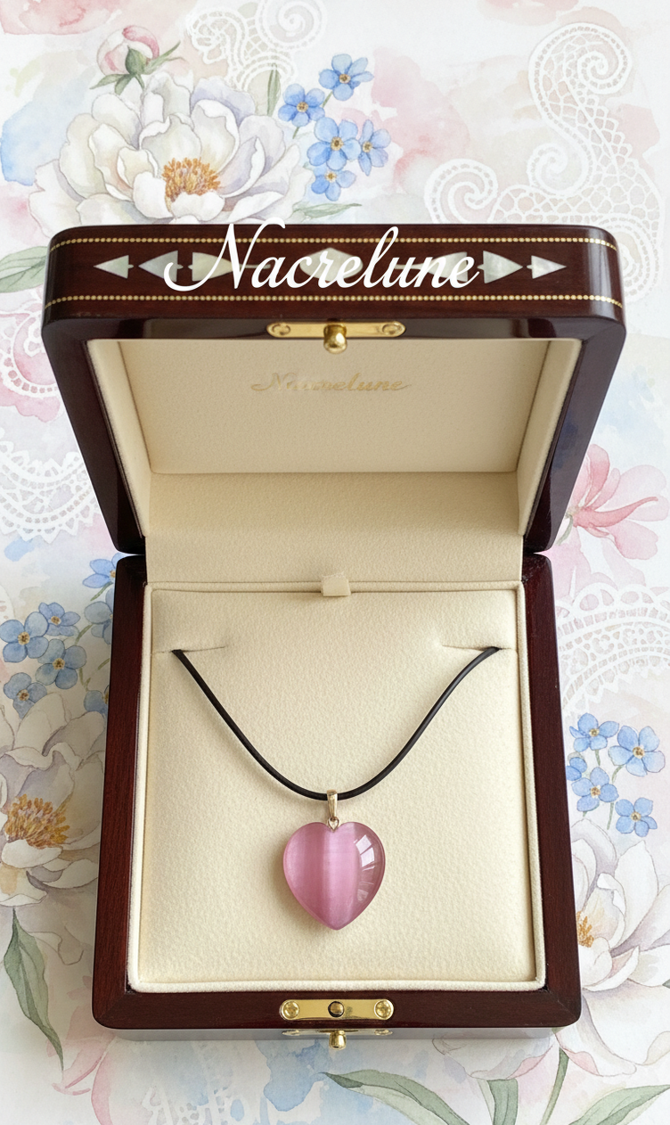 Pendentif cœur œil de chat – 6 couleurs au choix-NACRELUNE NACRELUNE pendentif