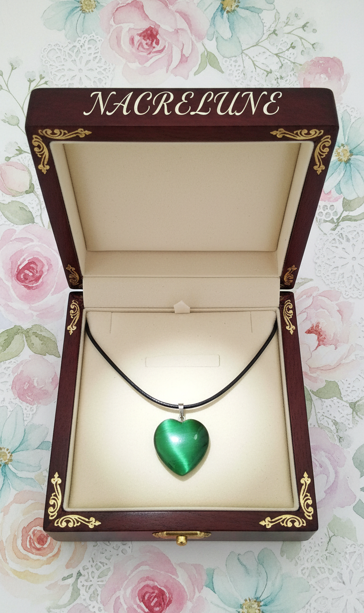 Pendentif cœur œil de chat – 6 couleurs au choix-NACRELUNE NACRELUNE pendentif