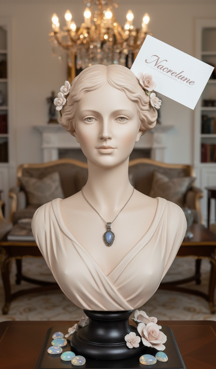 Pendentif Fantaisie Argenté avec Opalite Naturelle — Bijou Spirituel | NACRELUNE NACRELUNE pendentif
