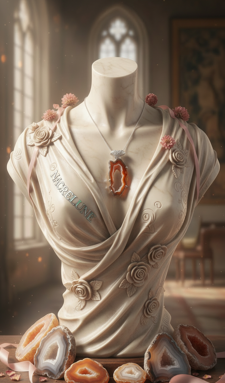 Pendentif en Argent 925 avec Agate | NACRELUNE NACRELUNE pendentif