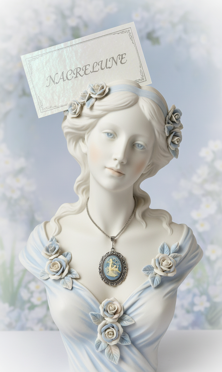 Grand Pendentif Camée Déesse Diane & Biche en Résine — 4 Couleurs | NACRELUNE NACRELUNE pendentif