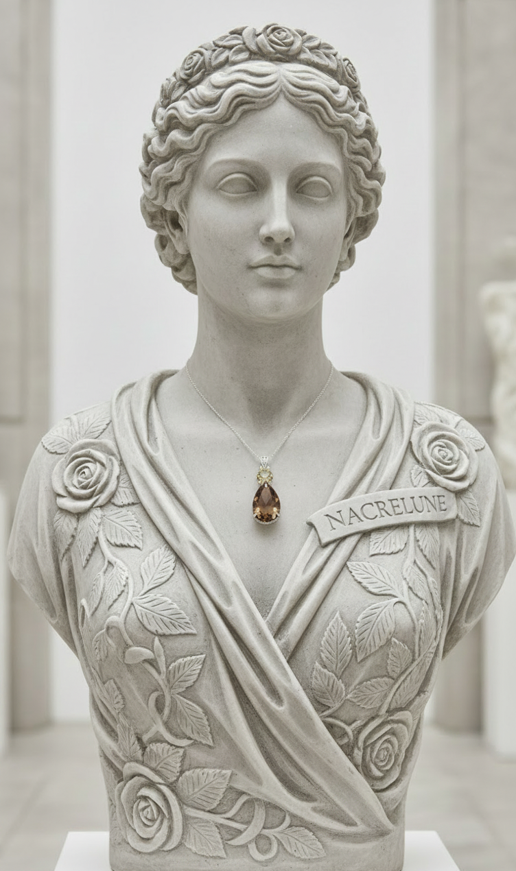 Pendentif en Argent 925 avec Citrine et Quartz Fumé Taillés | NACRELUNE NACRELUNE pendentif