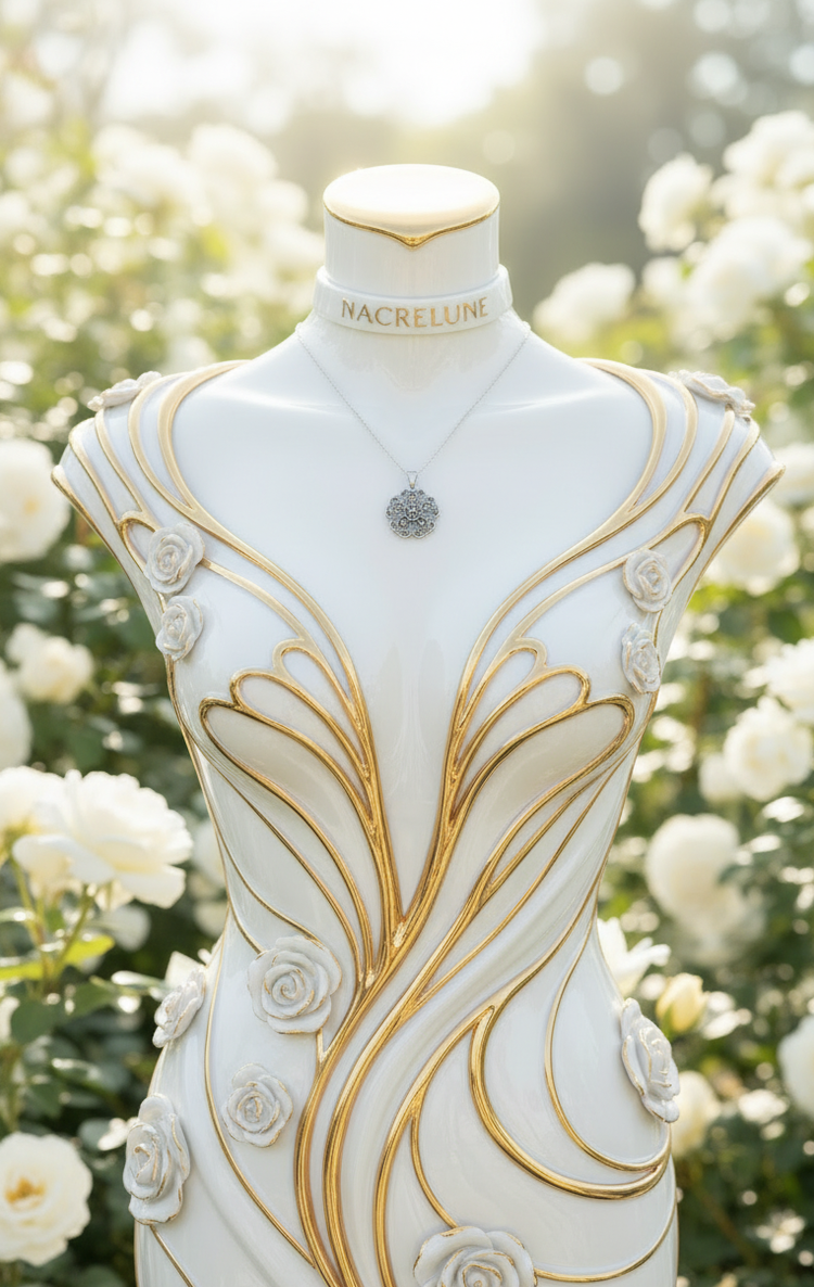 Pendentif en Argent 925 et Marcassites en Forme de Fleur | NACRELUNE NACRELUNE pendentif