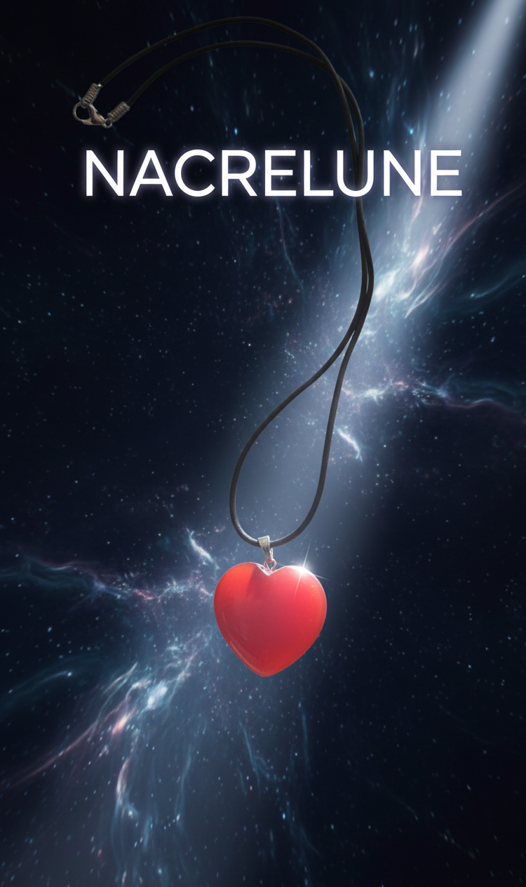Pendentif cœur œil de chat – 6 couleurs au choix-NACRELUNE Rouge NACRELUNE pendentif