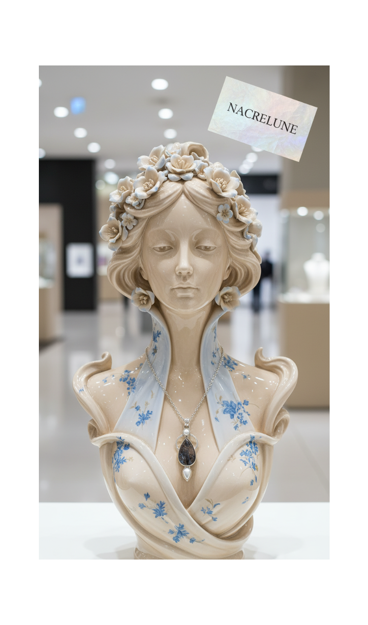 Pendentif Argent Véritable avec Perle Fine & Œil du Tigre Bleu | NACRELUNE NACRELUNE pendentif