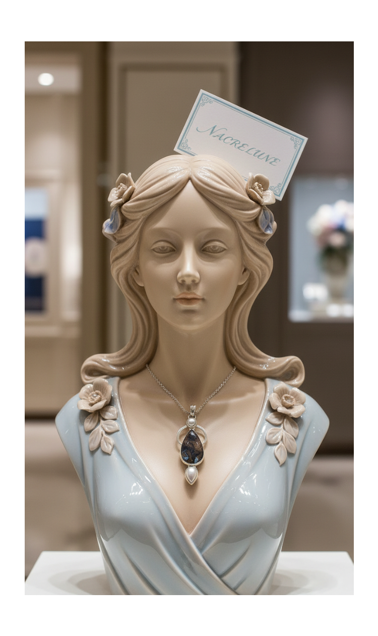 Pendentif Argent Véritable avec Perle Fine & Œil du Tigre Bleu | NACRELUNE NACRELUNE pendentif