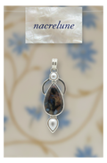 Pendentif Argent Véritable avec Perle Fine & Œil du Tigre Bleu | NACRELUNE NACRELUNE pendentif