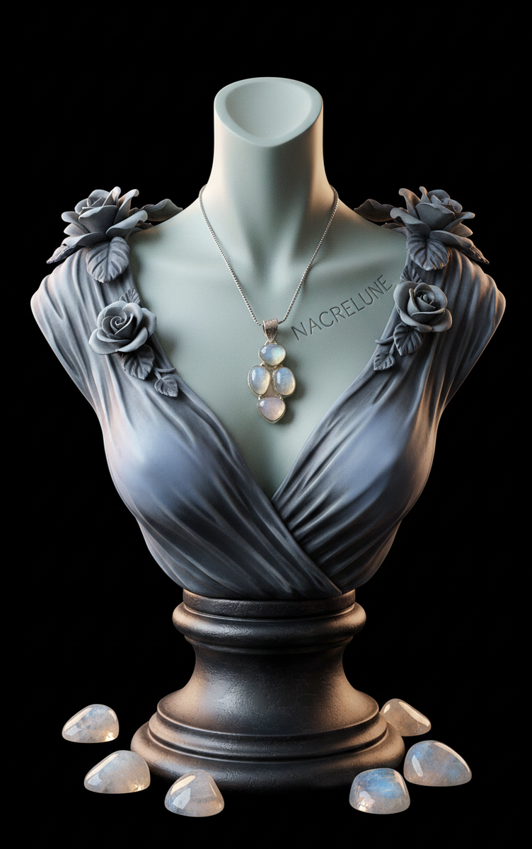 Pendentif en Argent 925 avec Pierres de Lune | NACRELUNE NACRELUNE pendentif