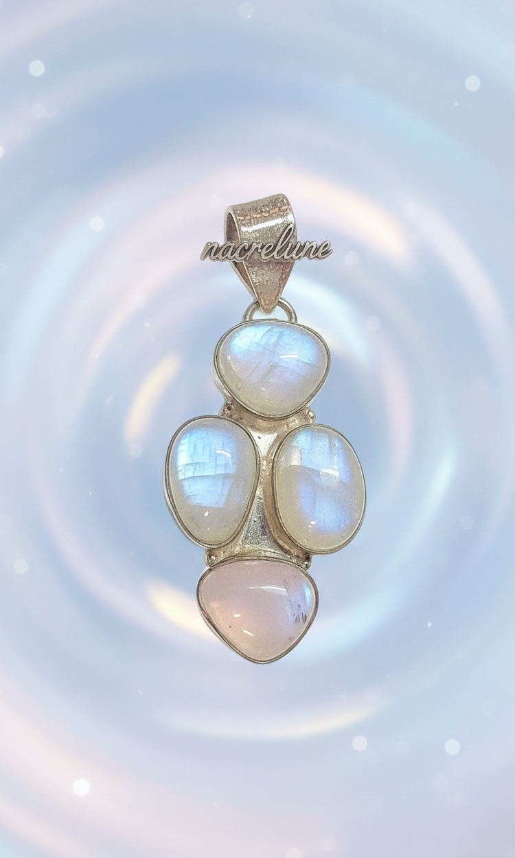 Pendentif en Argent 925 avec Pierres de Lune | NACRELUNE NACRELUNE pendentif