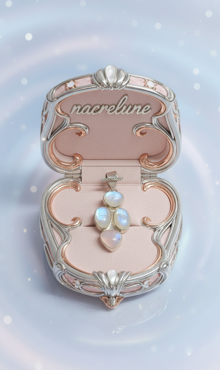 Pendentif en Argent 925 avec Pierres de Lune | NACRELUNE NACRELUNE pendentif