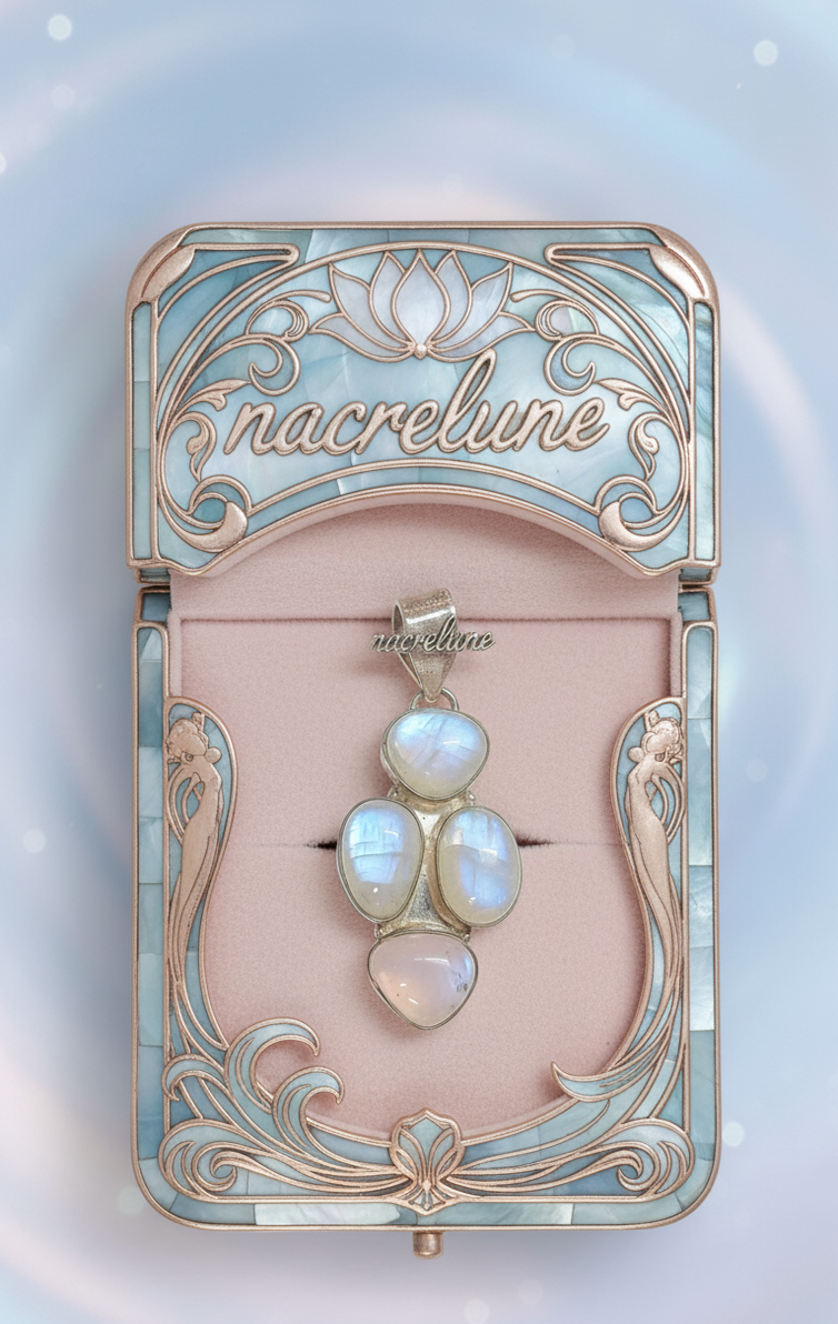 Pendentif en Argent 925 avec Pierres de Lune | NACRELUNE NACRELUNE pendentif