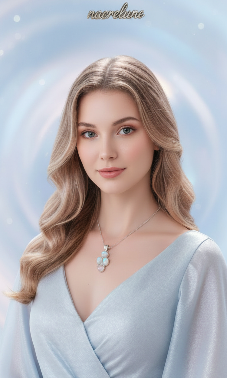 Pendentif en Argent 925 avec Pierres de Lune | NACRELUNE NACRELUNE pendentif