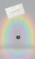 Pendentif rond en Argent avec Topaze Taillée Traitée Mystique | NACRELUNE NACRELUNE pendentif
