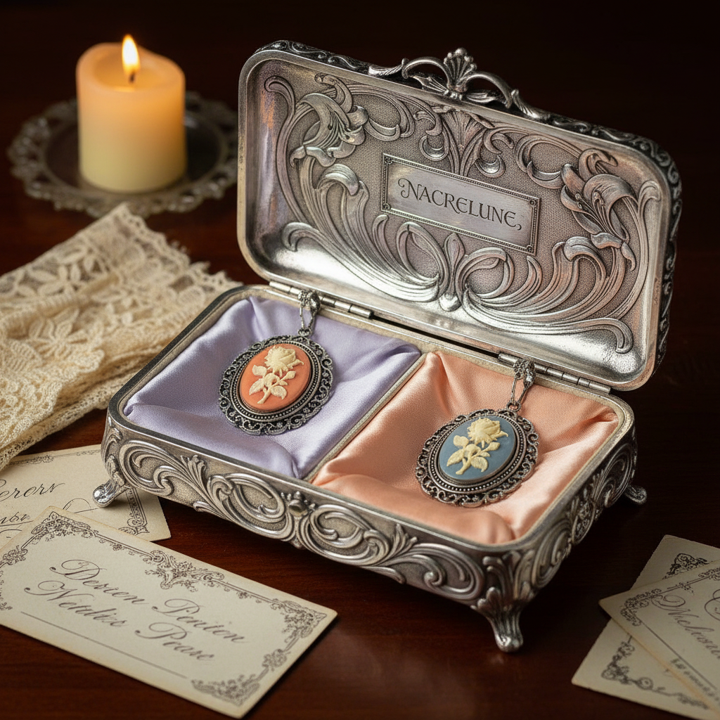 Grand pendentif camée en résine avec rose blanche : couleur à choisir nacrelune.com pendentif
