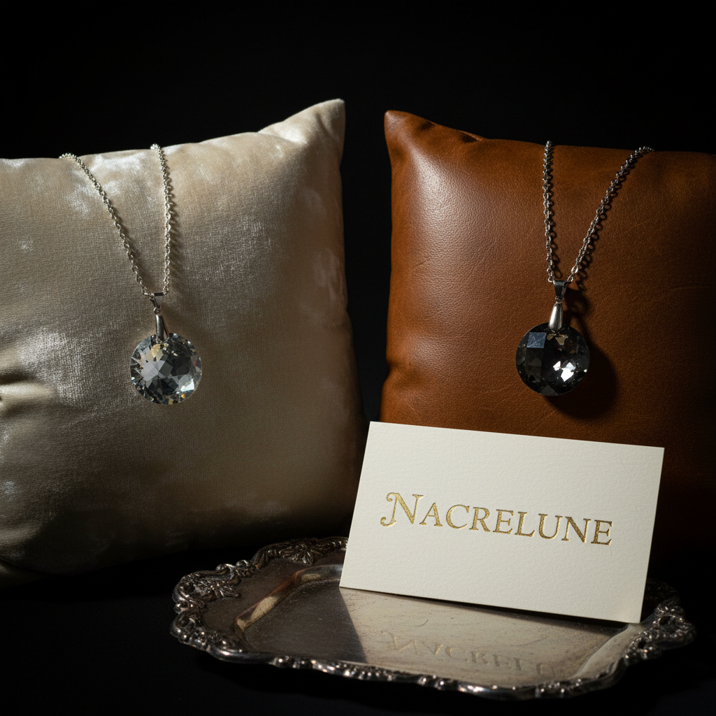 Pendentif Cristal - Choisissez Votre Couleur - Bijou Personnalisable nacrelune.com pendentif