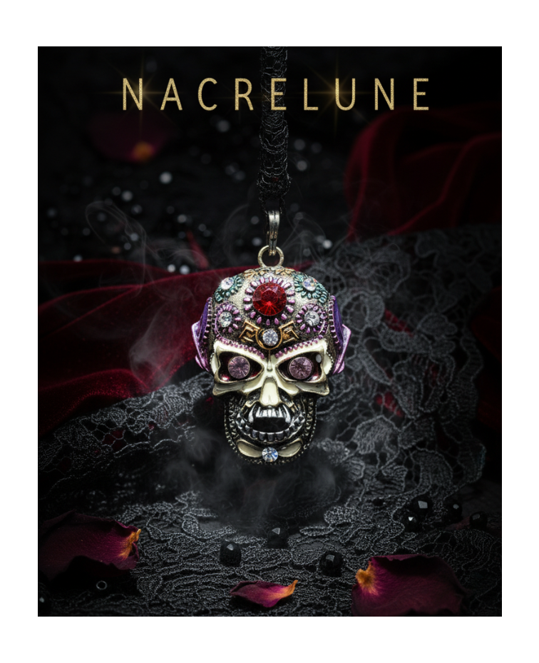 Colgante de calavera mexicana o gótica, elige el color de ojos
