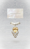 Pendentif en Argent en Forme de Cœur avec Topaze Champagne | NACRELUNE NACRELUNE pendentif