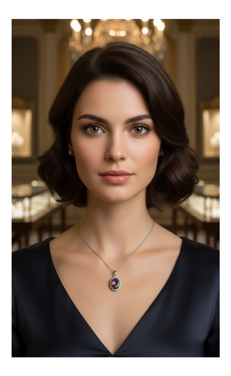 Pendentif en argent avec topaze traitée mystique