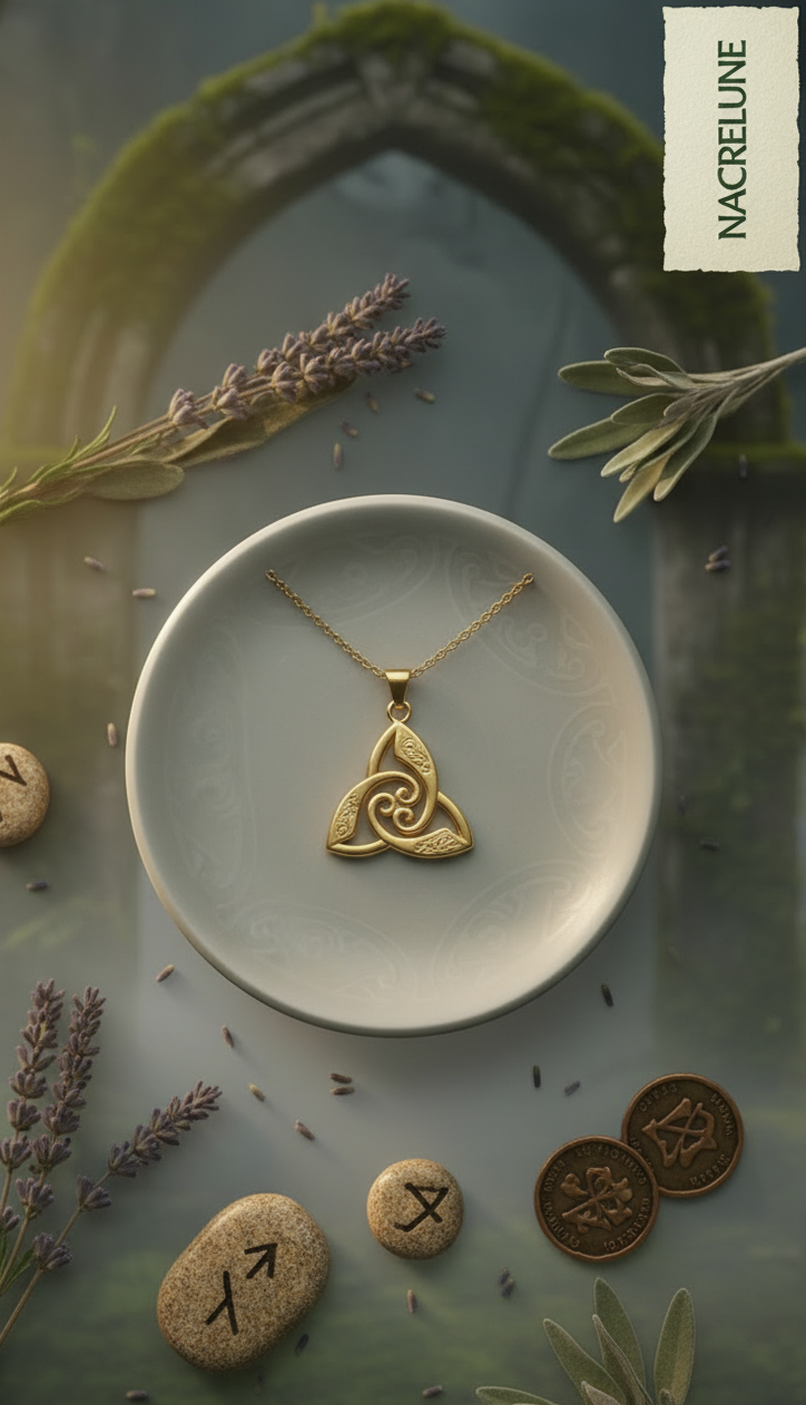 Pendentif Triskel Viking – Nœud Triquetra Plaqué Or | NACRELUNE NACRELUNE pendentif