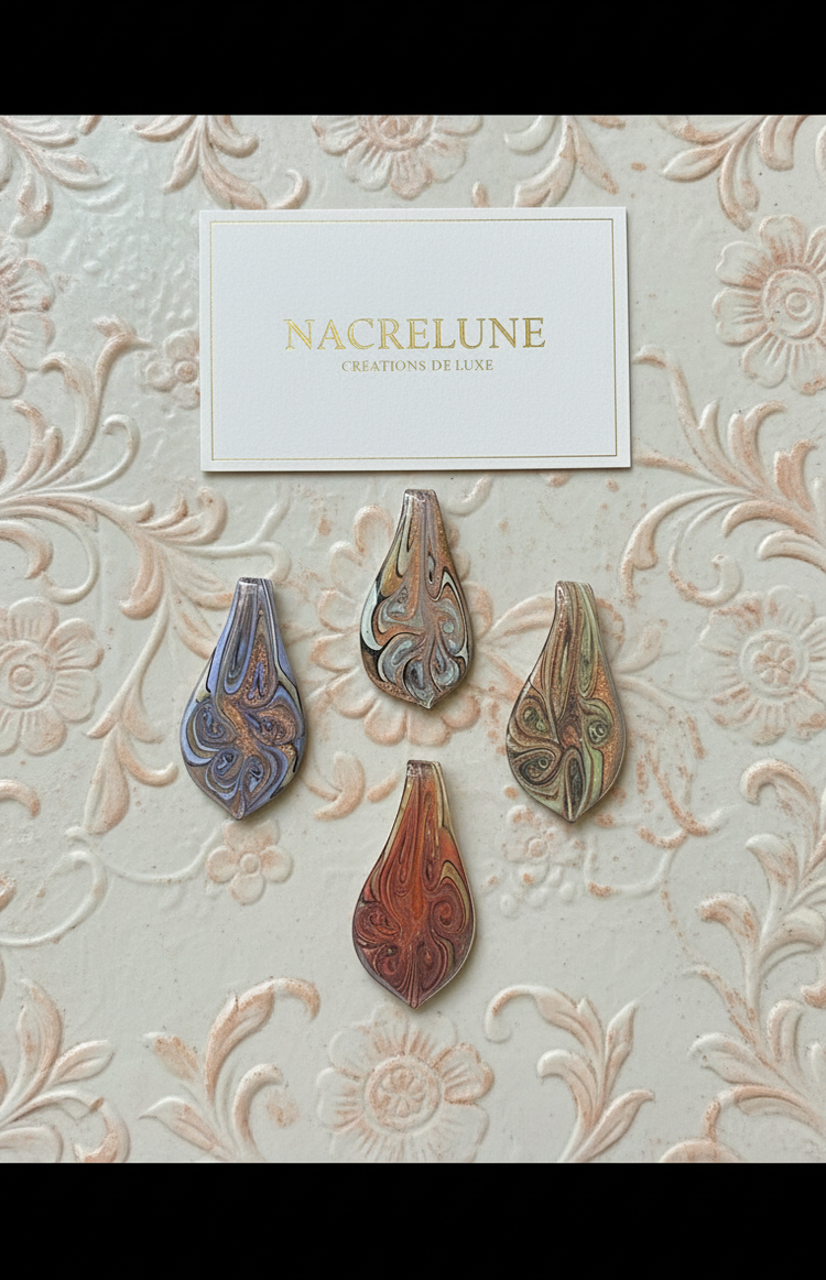 Pendentif en Verre Décoré et Artistique — 4 Couleurs Style Vénitien | NACRELUNE NACRELUNE pendentif