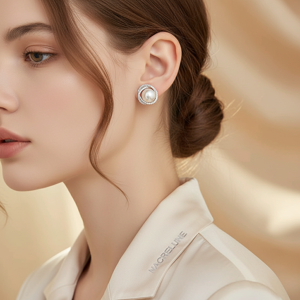 Boucles d’oreille fantaisie perles et strass nacrelune.com boucles d'oreille