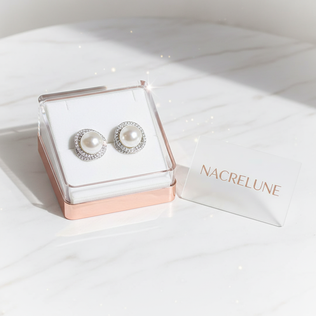 Boucles d’oreille fantaisie perles et strass nacrelune.com boucles d'oreille