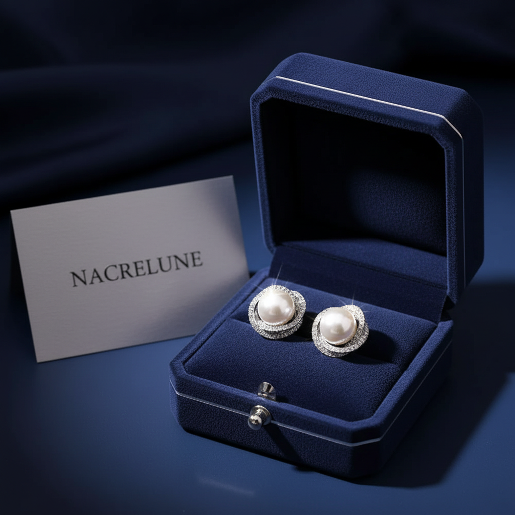 Boucles d’oreille fantaisie perles et strass nacrelune.com boucles d'oreille