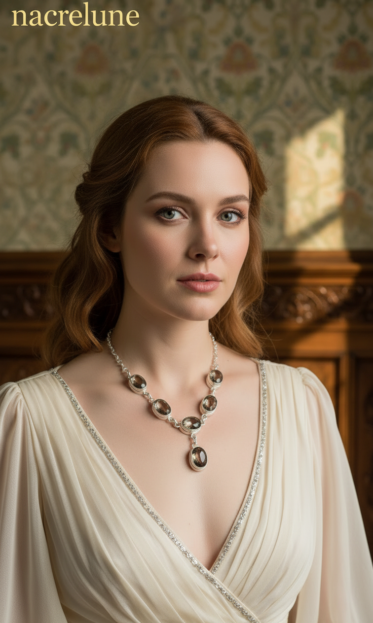 Collier Argent Sterling & Quartz Fumés Taillés – Pierre d'Ancrage | NACRELUNE nacrelune.com collier