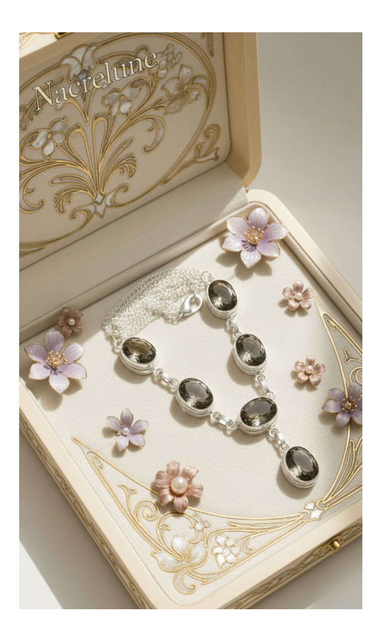 Collier Argent Sterling & Quartz Fumés Taillés – Pierre d'Ancrage | NACRELUNE nacrelune.com collier