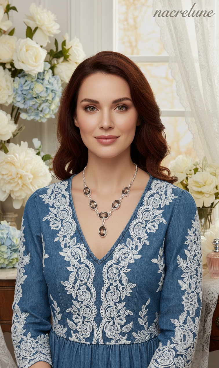 Collier Argent Sterling & Quartz Fumés Taillés – Pierre d'Ancrage | NACRELUNE nacrelune.com collier