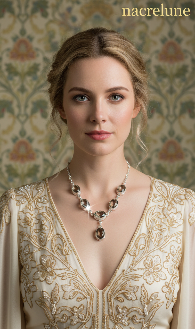 Collier Argent Sterling & Quartz Fumés Taillés – Pierre d'Ancrage | NACRELUNE nacrelune.com collier