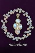 Pendentif en argent 925 avec pierres de lune nacrelune.com pendentif