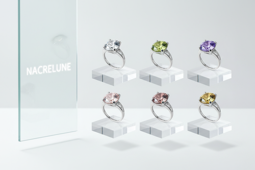 Bague zirconia imitation pierres précieuses, choisissez votre taille et couleur nacrelune.com Bague