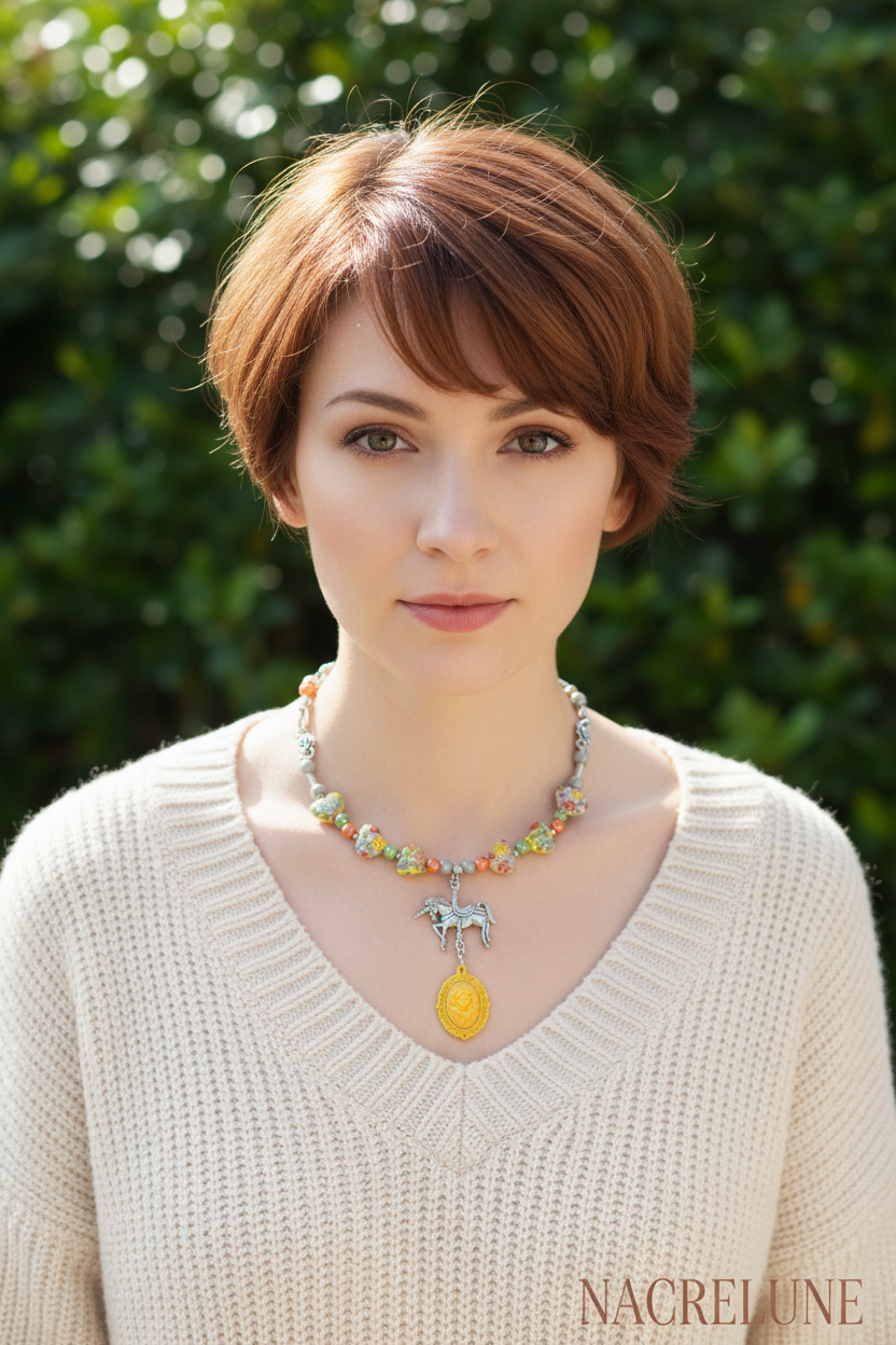 Collier Fantaisie Coeurs Décorés – Bijou Tendance Femme | NACRELUNE nacrelune.com collier